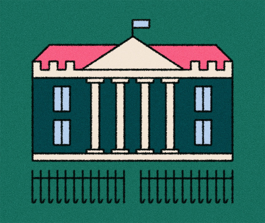 institutional building with a fence